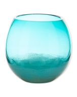 LARGE AQUA FISH BOWL VASE